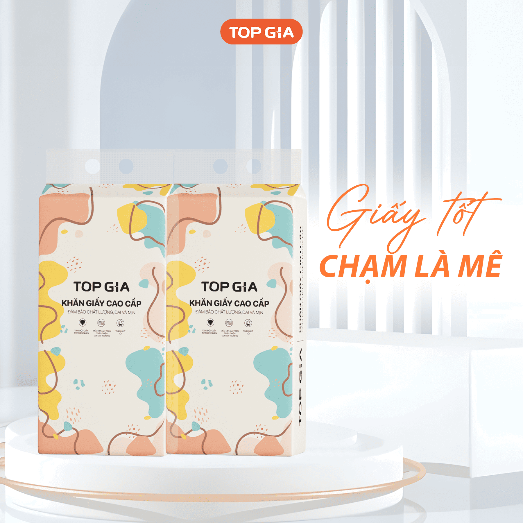 1 Bịch Giấy Vệ Sinh Rút Đáy Topgia Đa Sắc