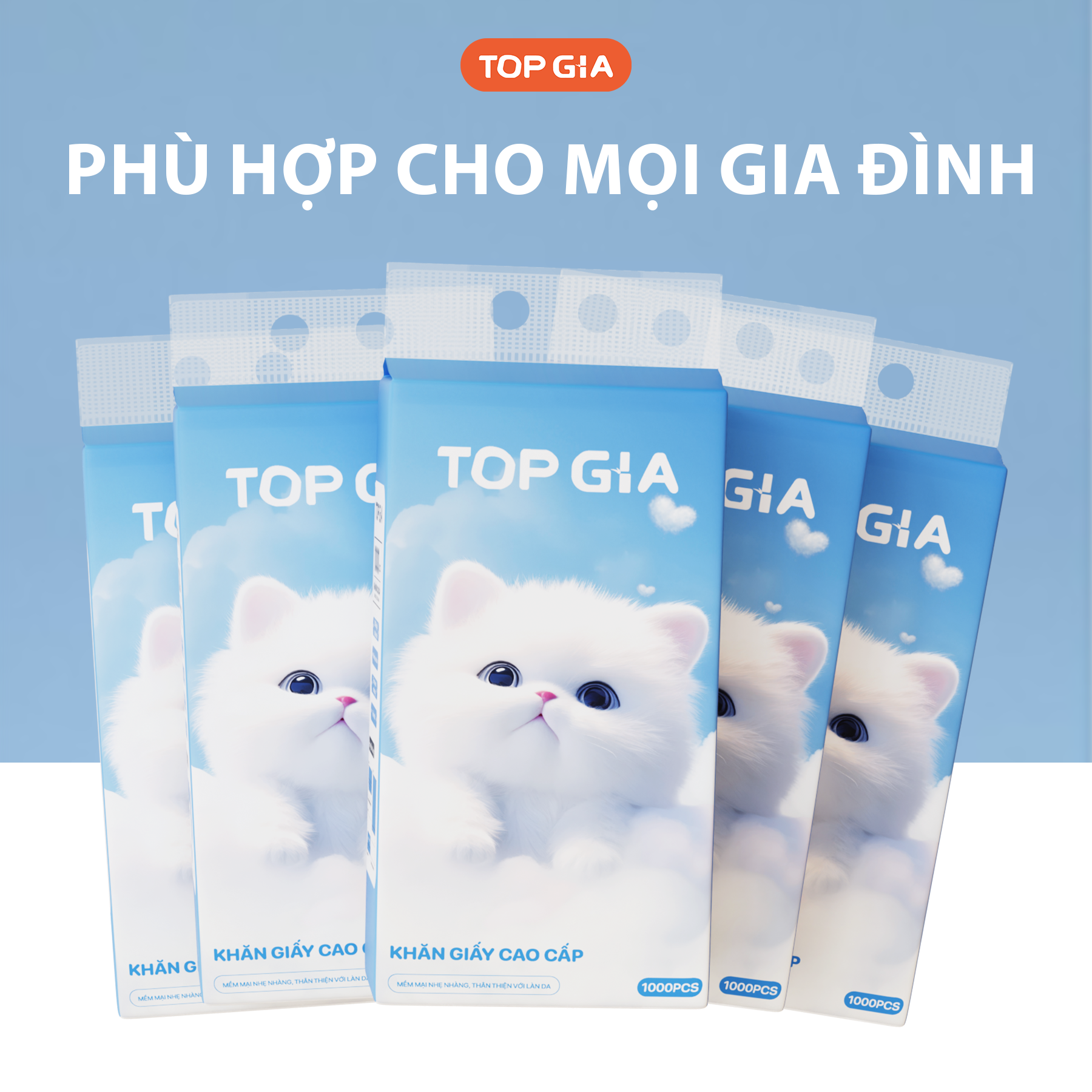 1 Bịch Khăn Giấy Rút Đáy Top Gia Gia Gia Xanh