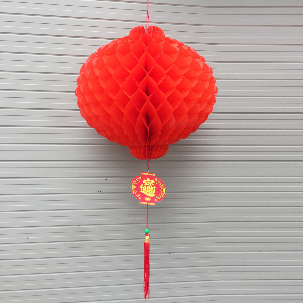 Bịch 10 lồng đèn giấy đỏ F25 20CM