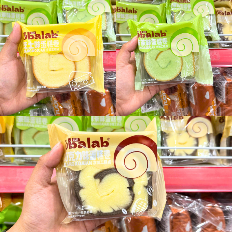 Khám phá 1 Cái Bánh Bông Lan Cuộn OBALAB Vị Socola/ Vị Trà Xanh/ Vị Phô Mai 60g thuộc nhóm OBALAB