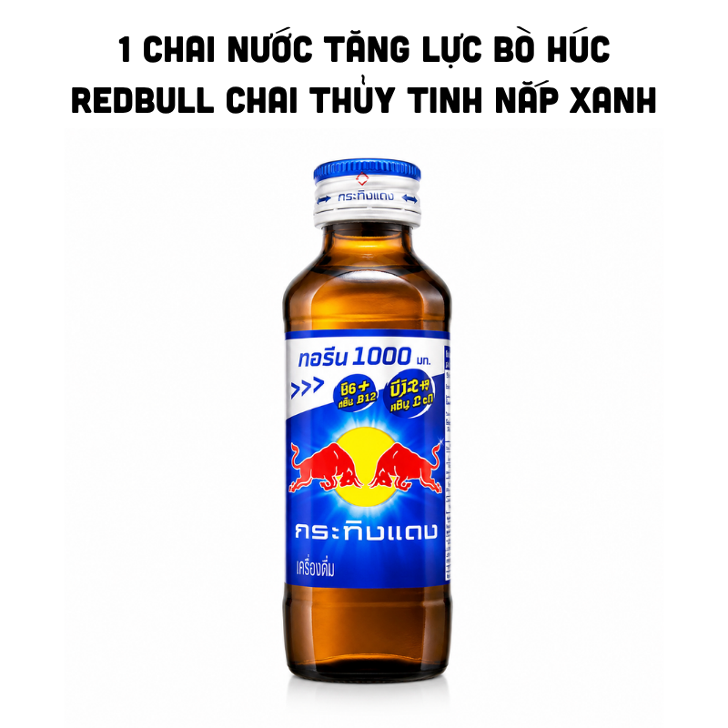 1 Chai Nước Tăng Lực Red Bull Chai Thủy Tinh Nắp Xanh