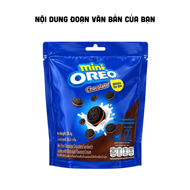 Bánh Oreo Mini Socola 1 Túi 58.4g