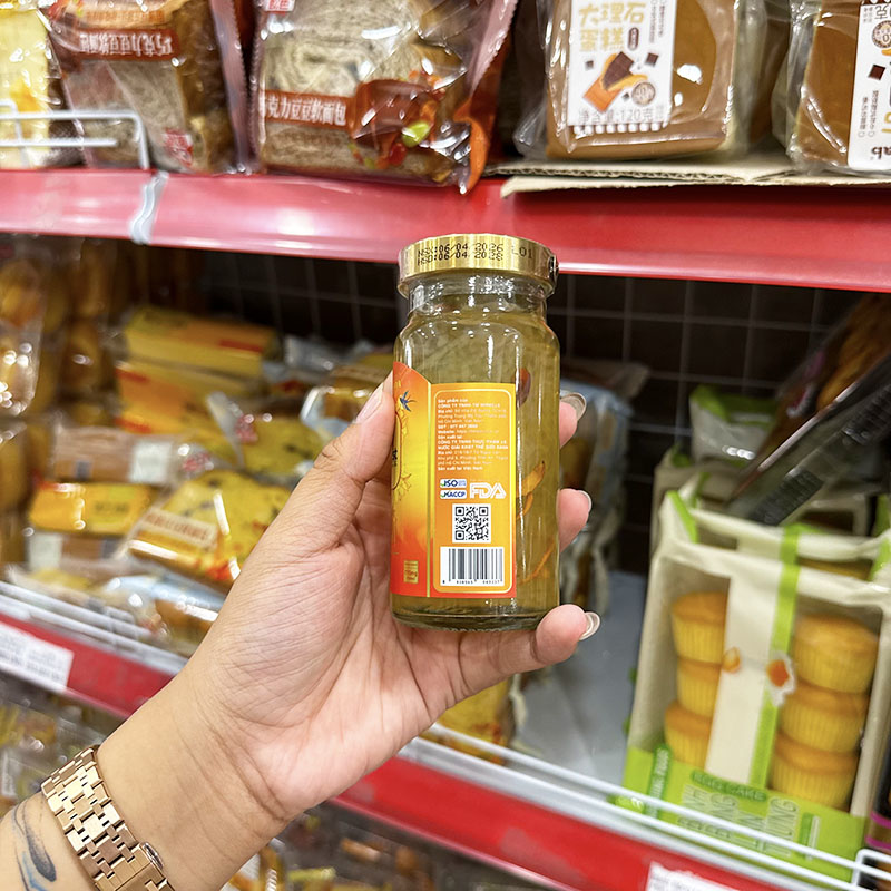 Mặt sau bao bì của hũ yến chưng