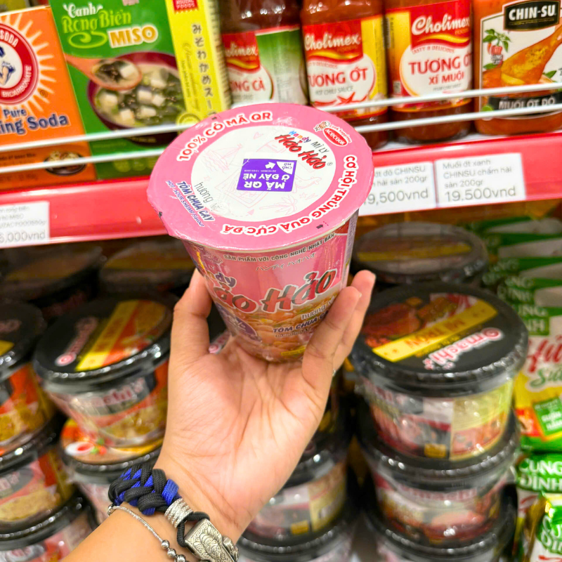 Nắp ly thể hiện cách dùng nhanh trong 3 phút