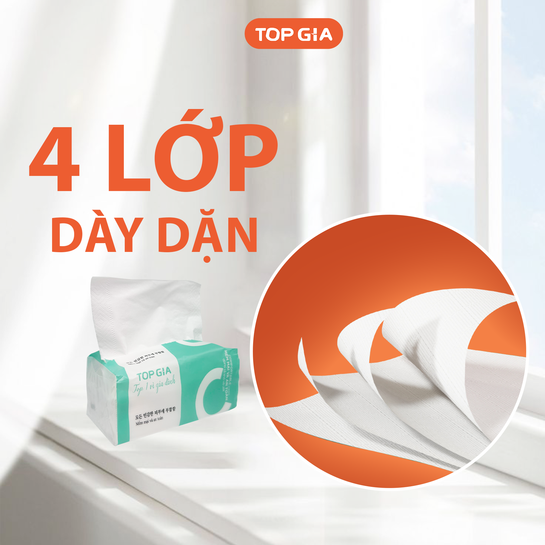 1 Túi 10 Gói Giấy Ăn Topgia Chữ C - Thùng 10 Gói