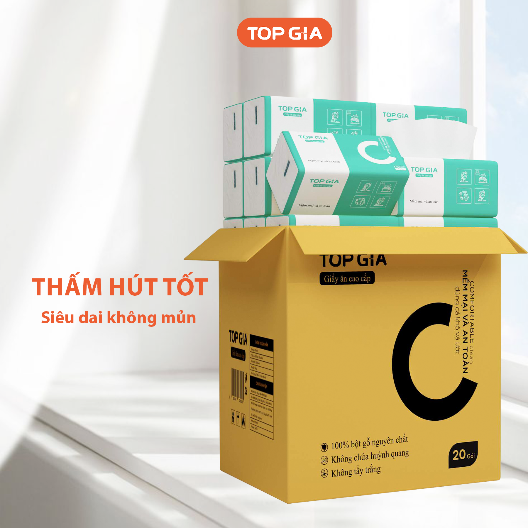 Minh họa khả năng thấm hút tốt và độ dai của giấy