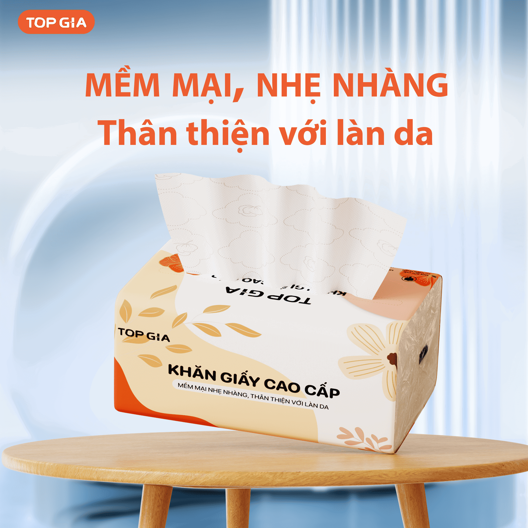 Thùng 36 Gói Giấy Ăn Topgia Sắc Hạ 4 Lớp 240 Tờ