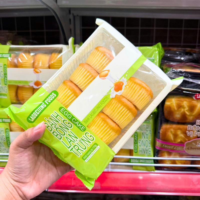 1 Thùng Bánh Bông Lan Trứng Mini Laobeijing Foods 183g x 24 Khay