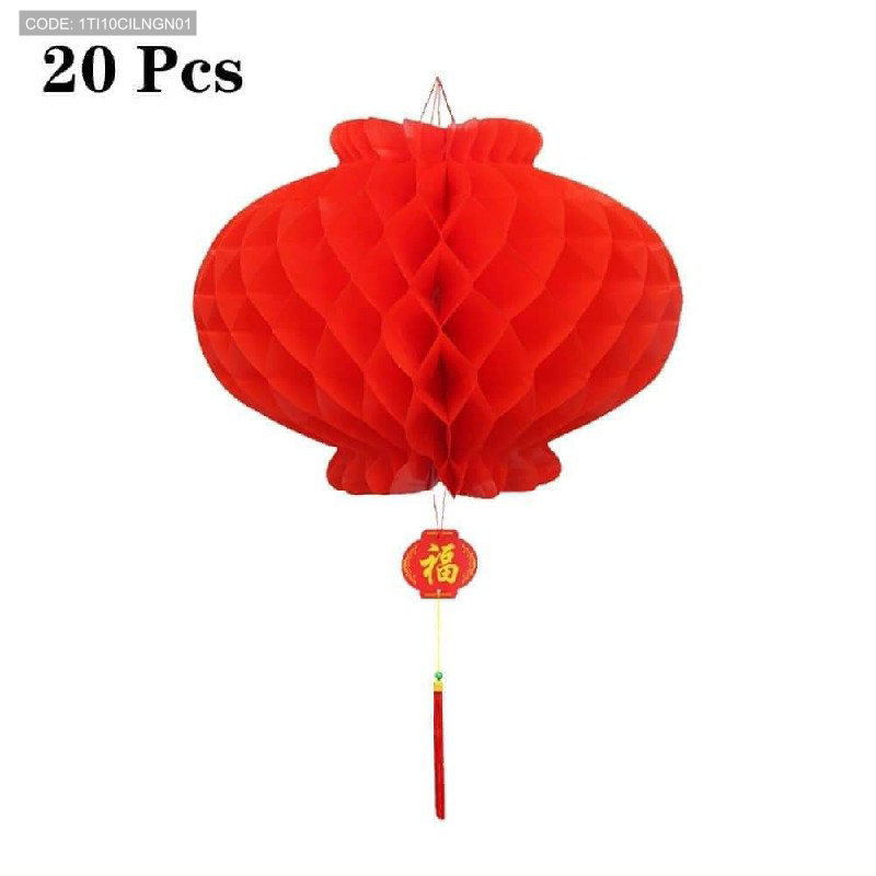 1 Túi 10 cái Lồng Đèn Giấy F15 12CM màu đỏ