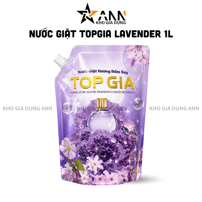 Hình tổng thể túi nước giặt màu tím dung tích 1 lít