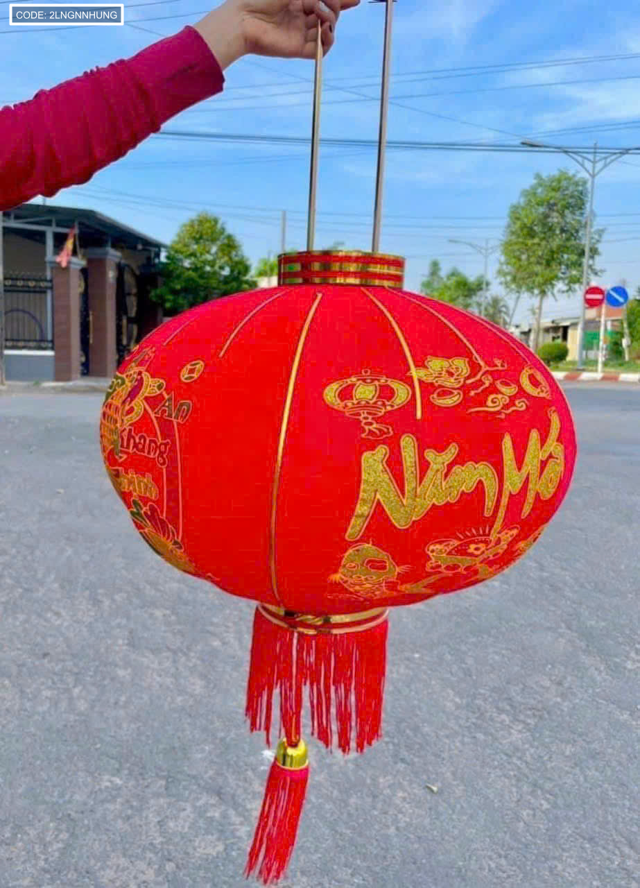 Lồng đèn nhung kẻ Tết 80CM 2 cái