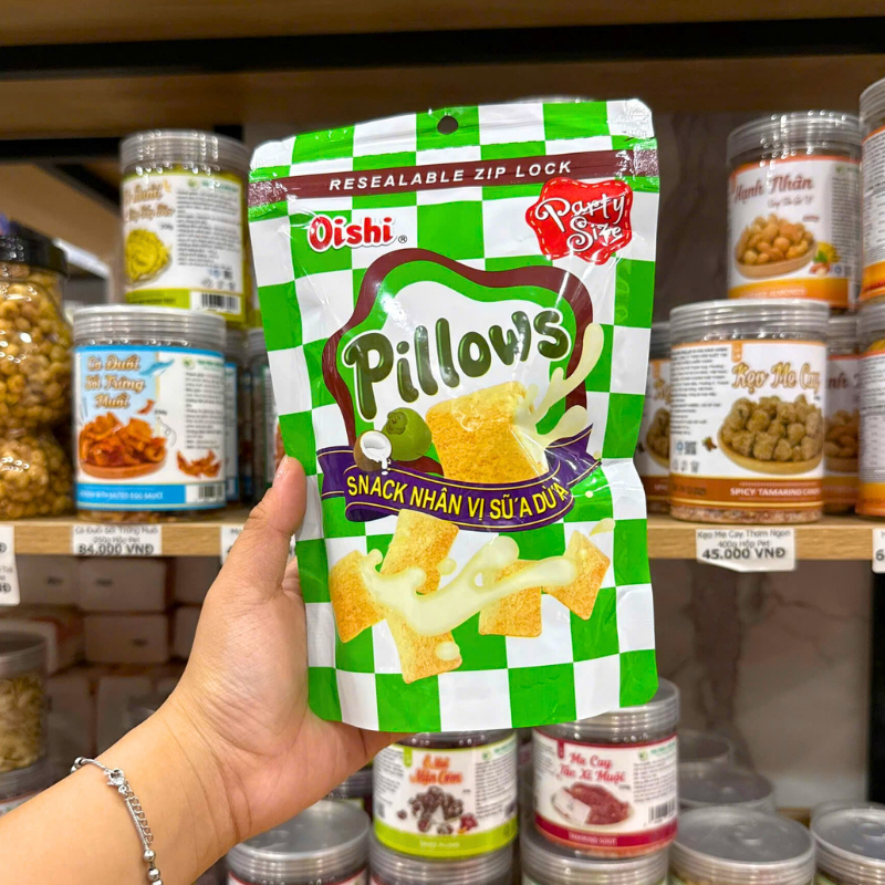 3 Bịch Bánh Quy Nhân Kem OISHI PILLOWS Mix Vị 80g