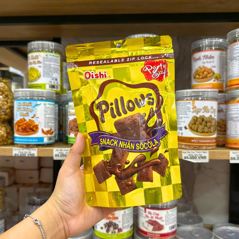 3 Bịch Bánh Quy Nhân Kem OISHI PILLOWS Mix Vị 80g