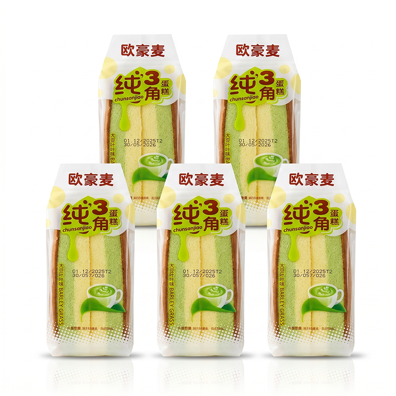Hình ảnh 5 Cái Bánh Bông Lan Tam Giác CHUNSANJIAO Vị Trà Xanh - Màu Xanh Lá trong bộ sưu tập CHUNSANJIAO