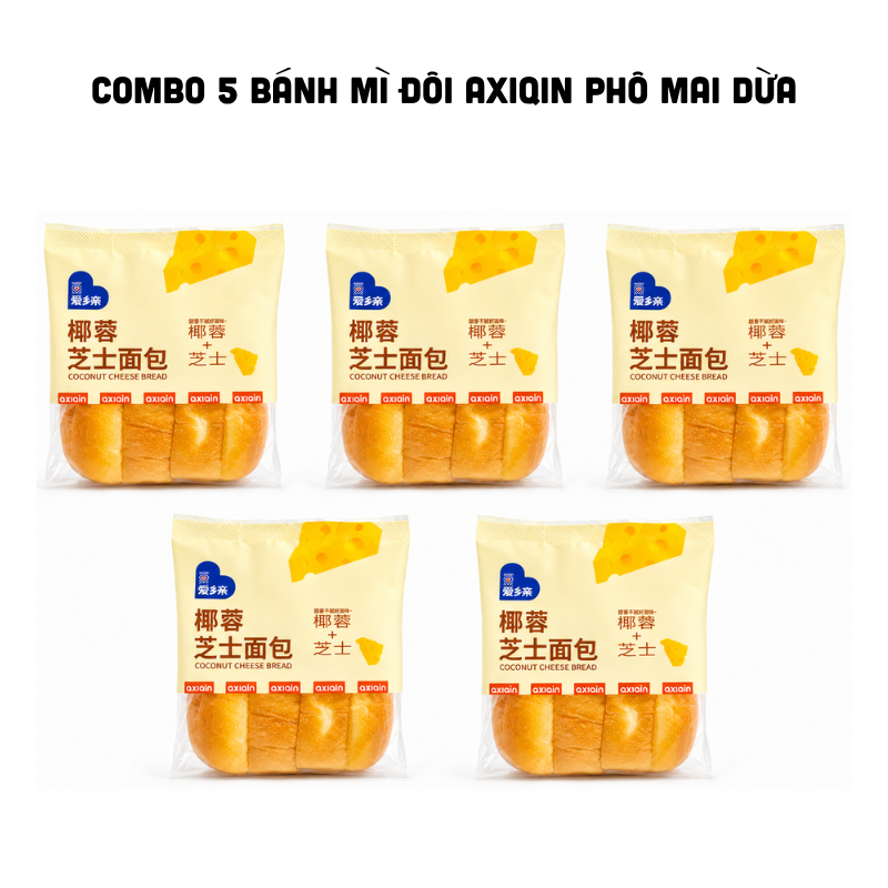 5 Cái Bánh Mì Đôi AXIQIN Phô Mai Dừa