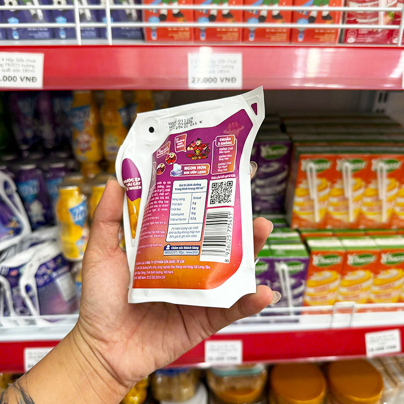 Thông tin sản phẩm ở mặt sau bao bì