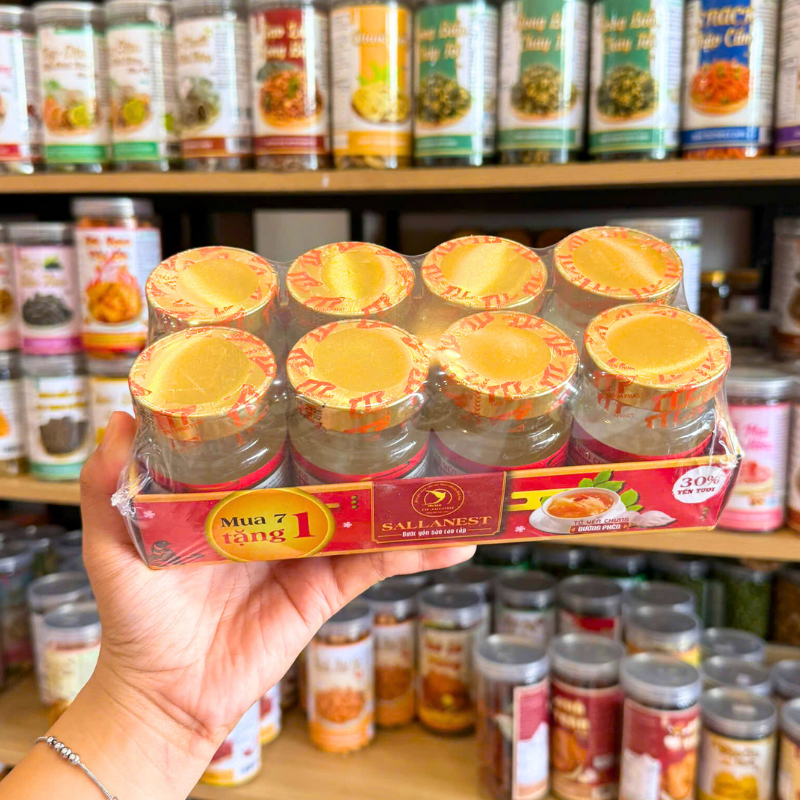 8 Hũ Tổ Yến Chưng Sallanest 30% Yến Tươi (Em Bé, Đông Trùng, Đường Phèn)