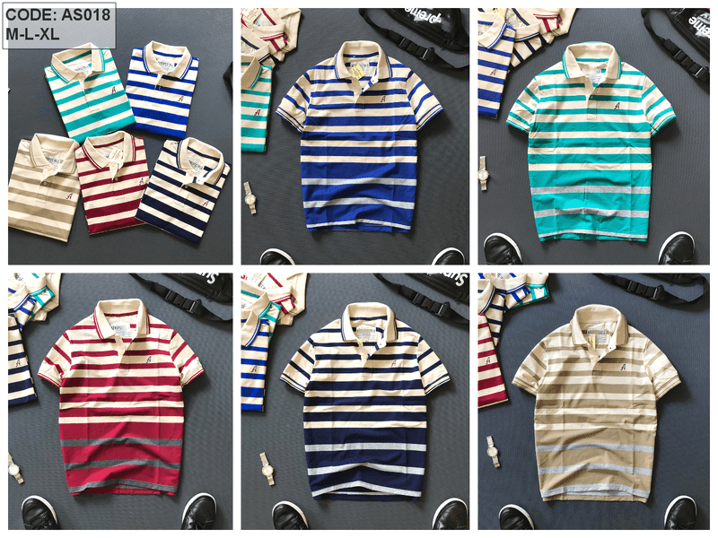 Các phối màu của mẫu áo polo sọc ngang