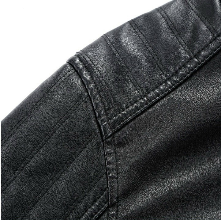 Áo Khoác Da Nam Lót Lông Cổ Đứng Size To 3XL
