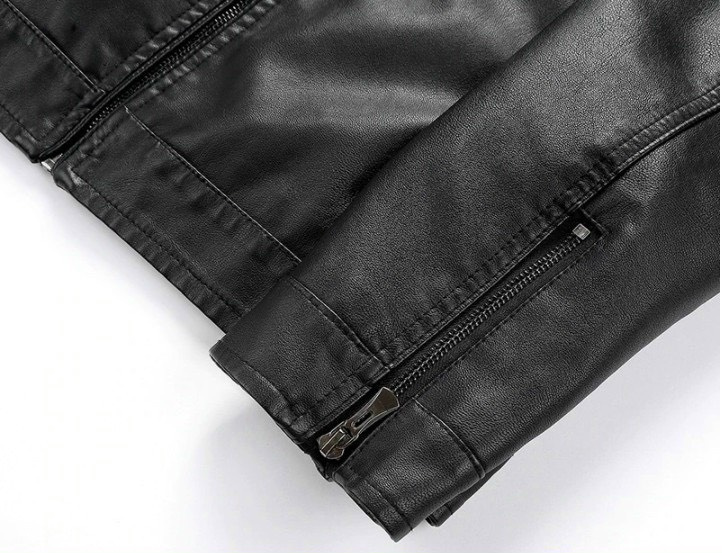 Áo Khoác Da Nam Lót Lông Cổ Đứng Size To 3XL