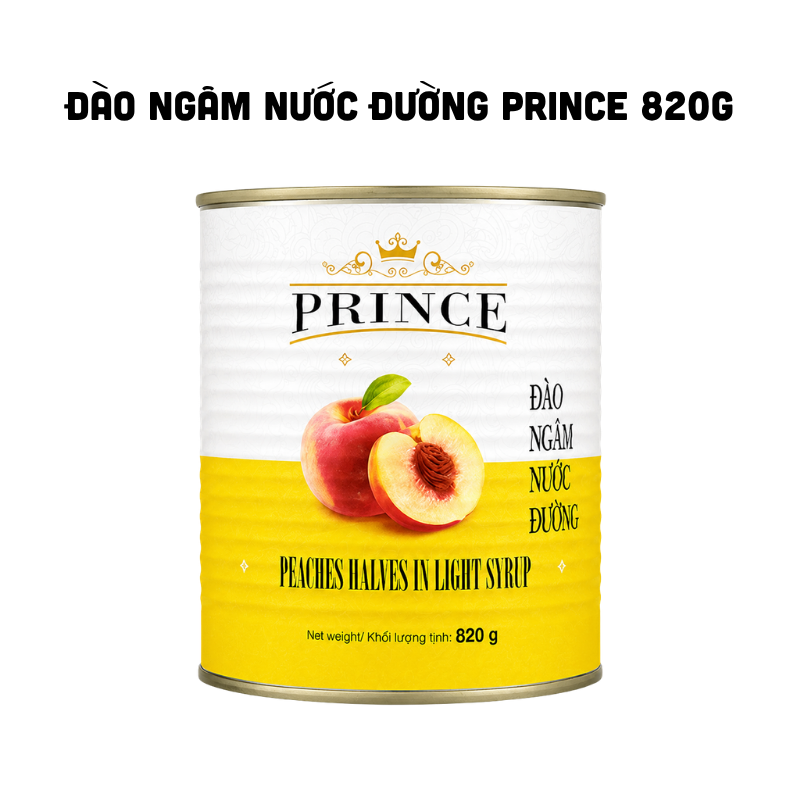 Đào Ngâm Nước Đường Prince 820g