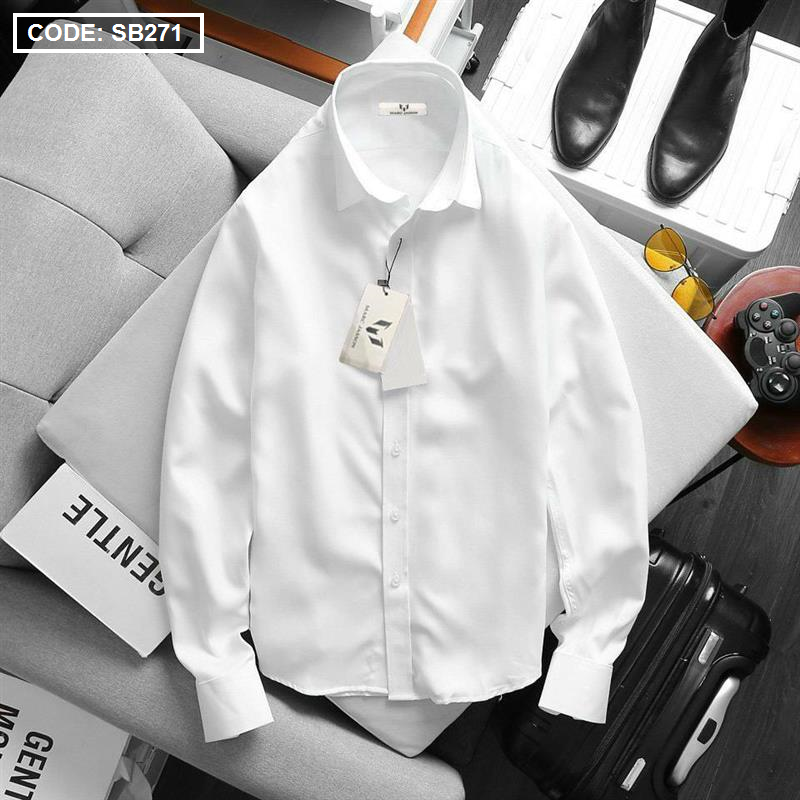 Áo sơ mi nam tay dài công sở vải kate lụa (có size 4x)