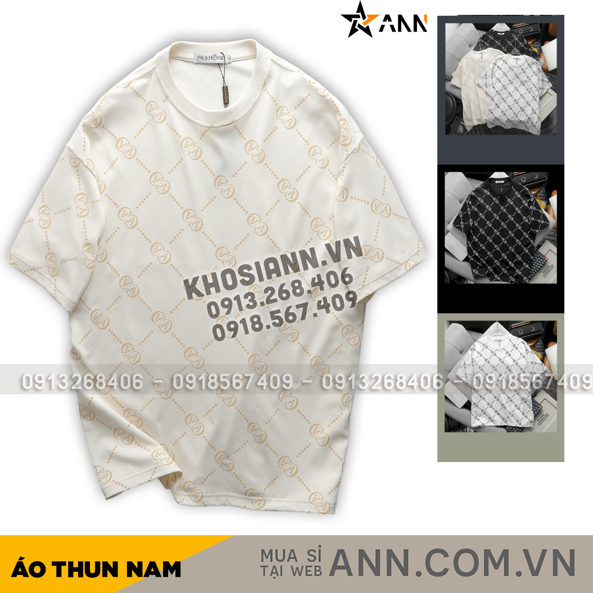 Áo Thun Cổ Tròn Pack Horse Unisex In Chữ AA