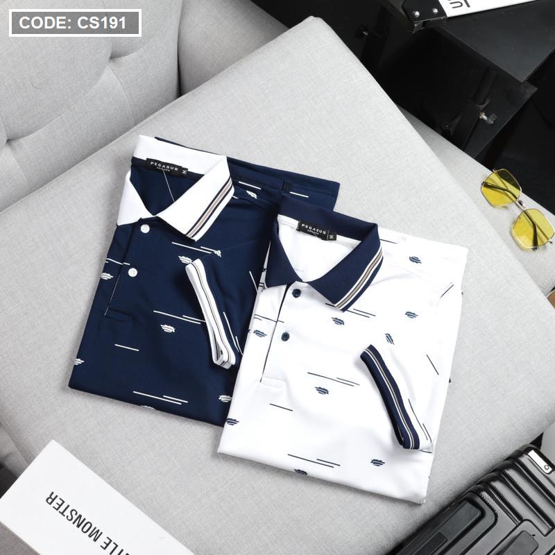 Áo Thun Nam Polo Cá Sấu Viền Bo In Họa Tiết Cao Cấp Size 3XL
