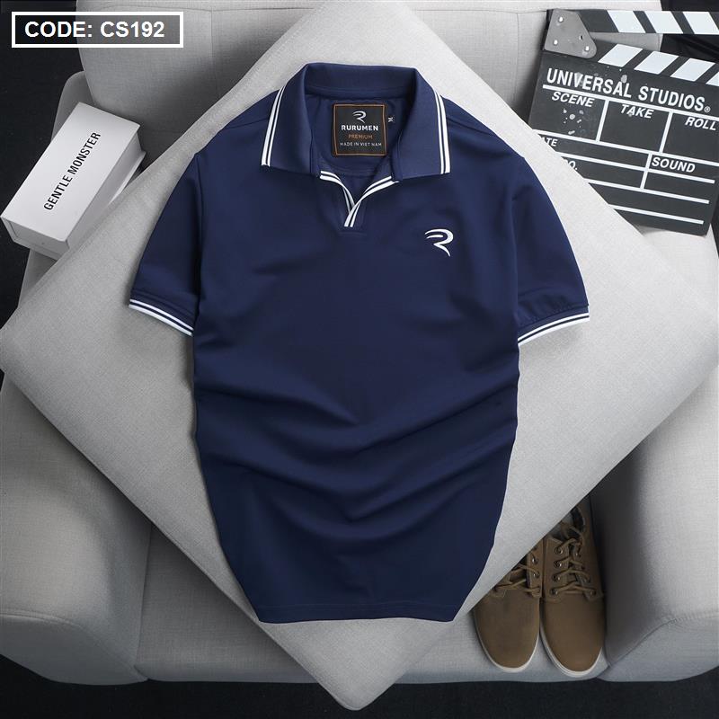 Áo Polo Nam Cá Sấu Viền Bo Thêu Logo Chữ R Size 3XL