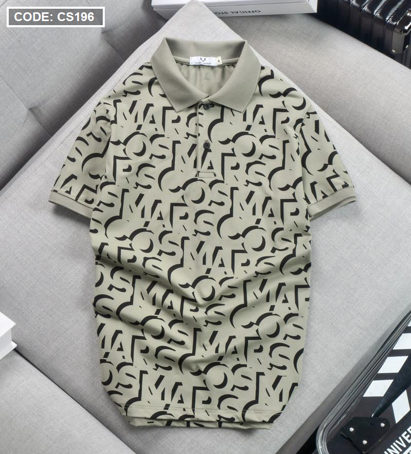 Áo Thun Nam Cá Sấu Poly In Chữ Cái Size 3X
