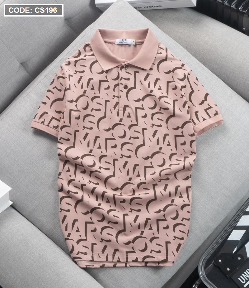 Áo Thun Nam Cá Sấu Poly In Chữ Cái Size 3X