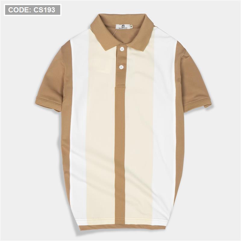 Áo polo nam cá sấu poly sọc đứng cổ điển size 3x