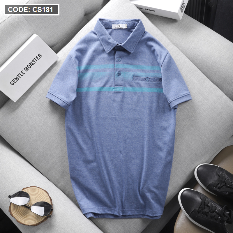 Áo Thun Nam Tay Ngắn Có Cổ Có Túi Thun Cotton Đốm
