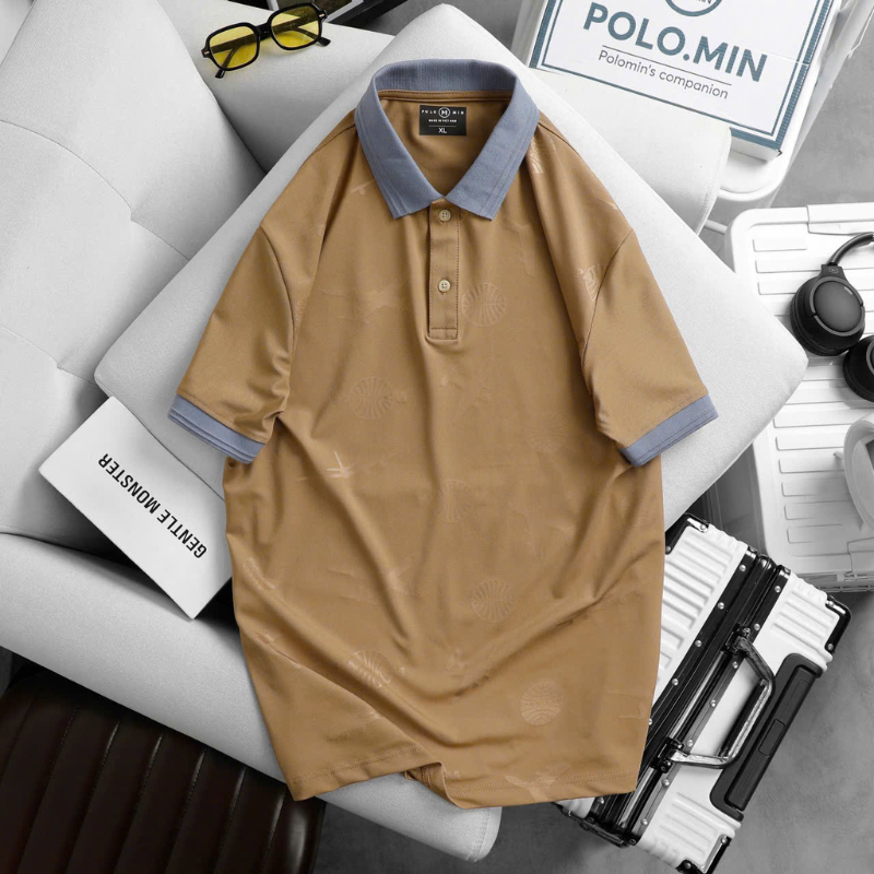 Áo Thun Nam Cổ Bẻ In Hình Máy Bay Size 3XL