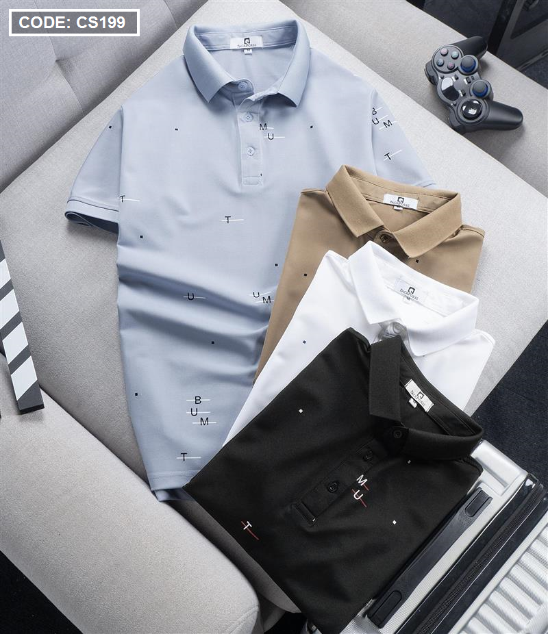Áo Polo Nam Cổ Bẻ In Họa Tiết Chữ Size 3X