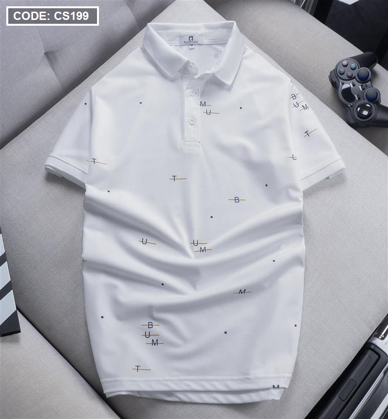 Áo Polo Nam Cổ Bẻ In Họa Tiết Chữ Size 3X