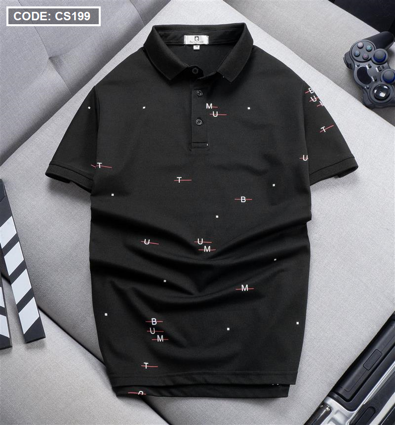 Áo Polo Nam Cổ Bẻ In Họa Tiết Chữ Size 3X