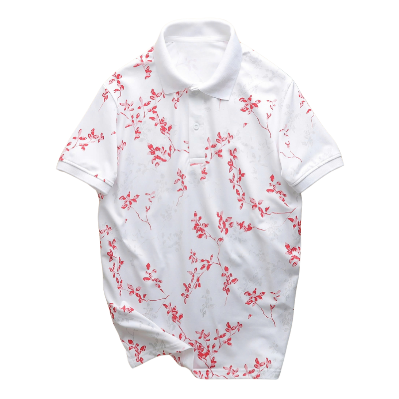 Áo polo nam cổ bẻ in họa tiết lá big size