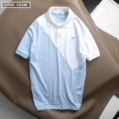 Áo Polo Nam Cá Sấu Phối 2 Màu Thêu Logo