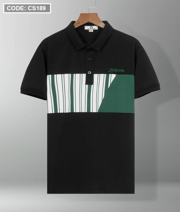 Áo Polo Nam Phối Họa Tiết Sọc Ngang Cá Sấu Poly Size 3XL