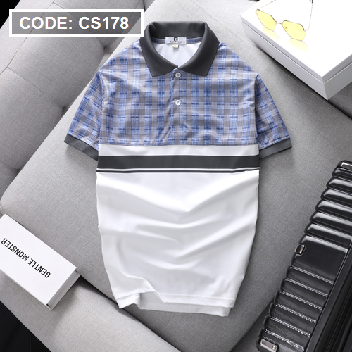 Áo Thun Nam Polo Cá Sấu Có Cổ Phối Sọc Size 3XL