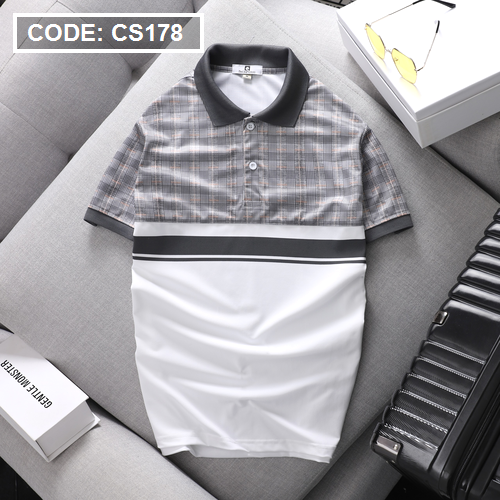 Áo Thun Nam Polo Cá Sấu Có Cổ Phối Sọc Size 3XL