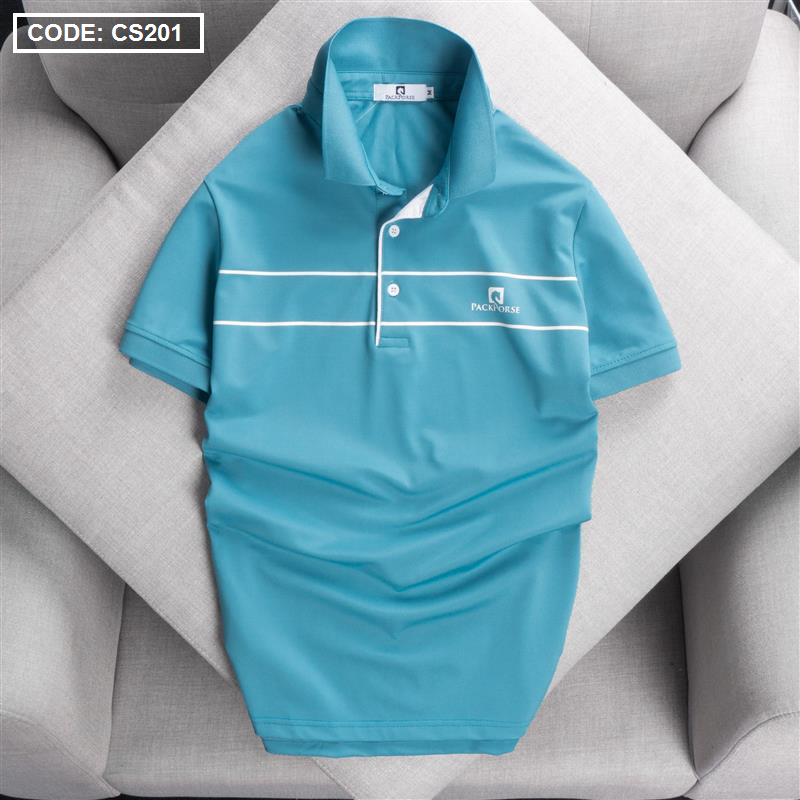 Áo Thun Nam Cổ Bẻ Phối Sọc Ngang In Logo PackHorse size 3x