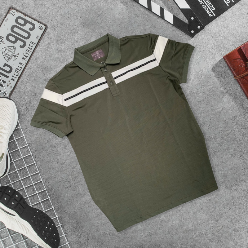Áo Thun Nam Cổ Bẻ Phối Sọc Có Size 3XL