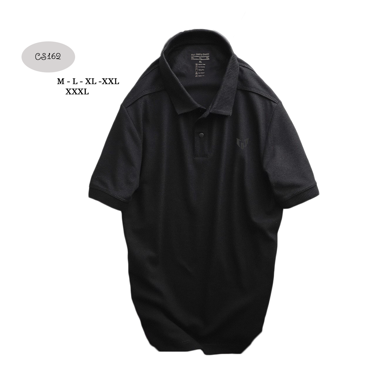 Hình ảnh mẫu áo đen và các size M đến XXXL