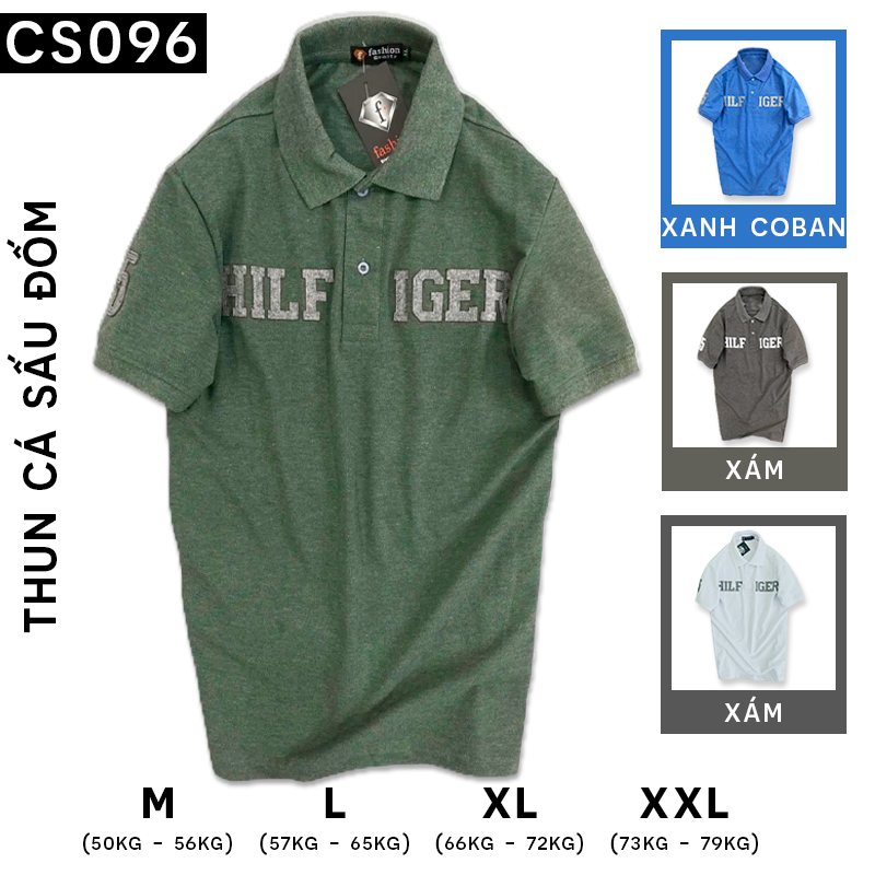 Áo Thun Polo Nam Cổ Bẻ Thêu Đắp Chữ