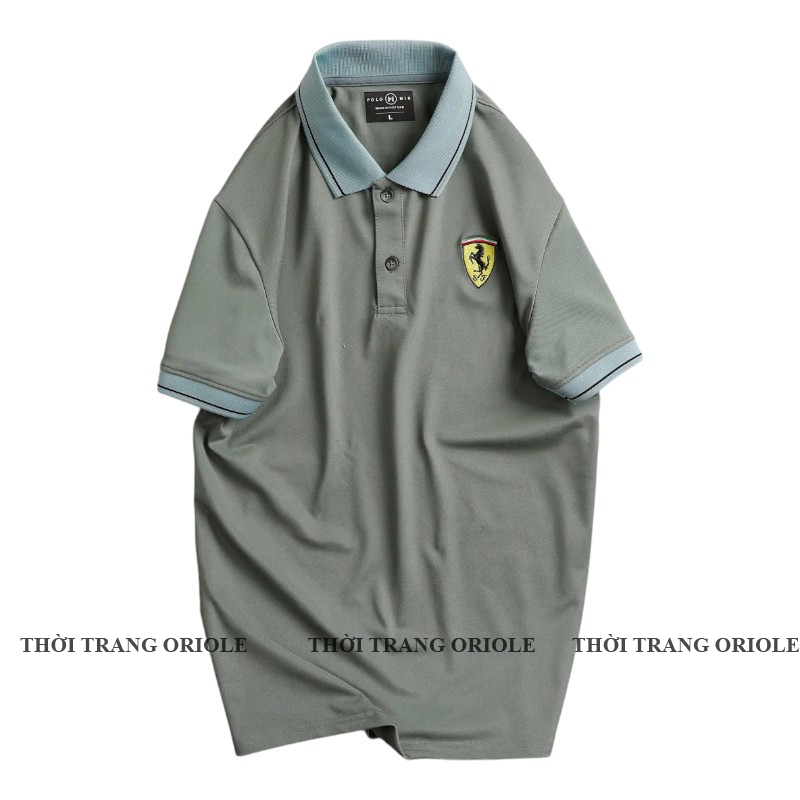 Áo Thun Nam Cổ Bẻ Thêu Logo Con Ngựa Phối Màu Tay Áo Size 3XL