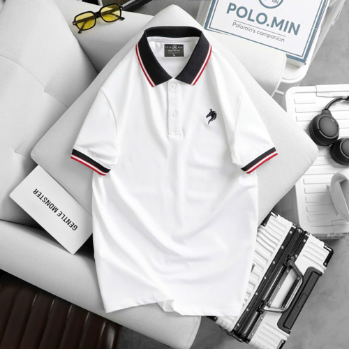 Áo Polo Nam Cổ Bẻ Thêu Logo Con Ngựa Viền Bo Tay