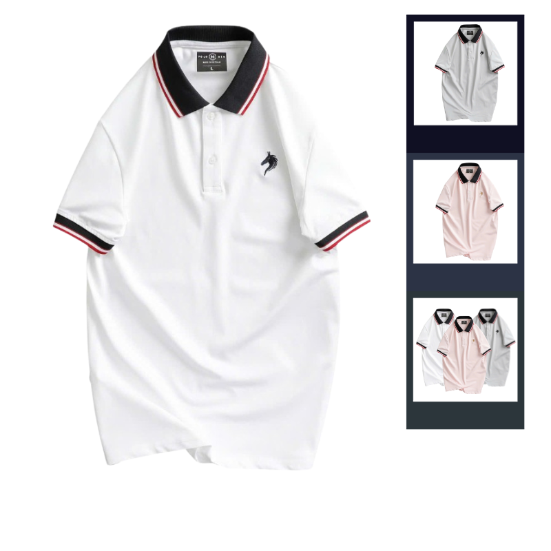 Áo Thun Nam Cổ Bẻ Thêu Logo Con Ngựa Viền Bo Tay Áo Bền Đẹp – một lựa chọn đáng tham khảo trong áo polo nam