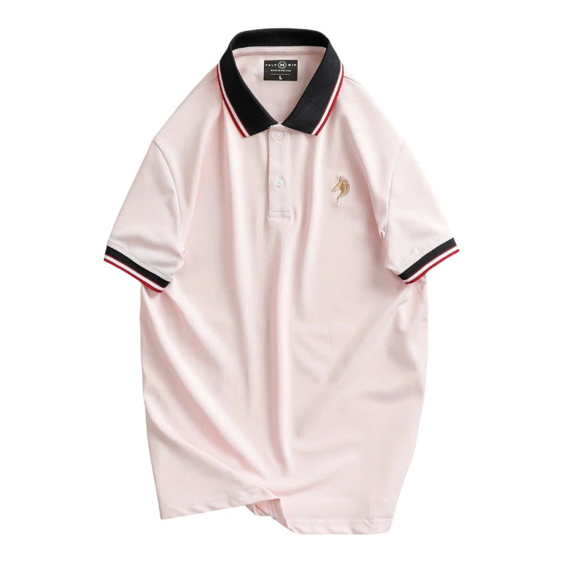 Áo Polo Nam Cổ Bẻ Thêu Logo Con Ngựa Viền Bo Tay